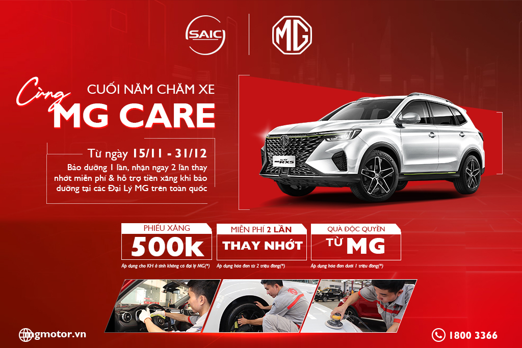 “Cuối năm chăm xe cùng MG Care” – Loạt ưu đãi hấp dẫn cuối năm 2023 từ MG 15